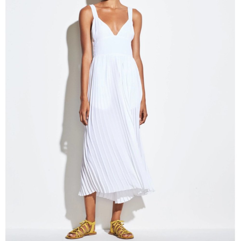 Vince Pleated Jumpsuit in White